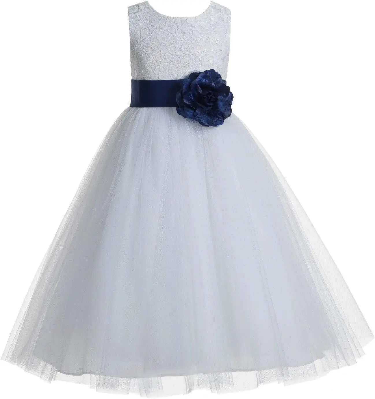 Ivory Floral Lace Heart Cutout Dress for Girls Junior Bridesmaid Pageant Gown Elegant Flower Girl Pageant Dresses