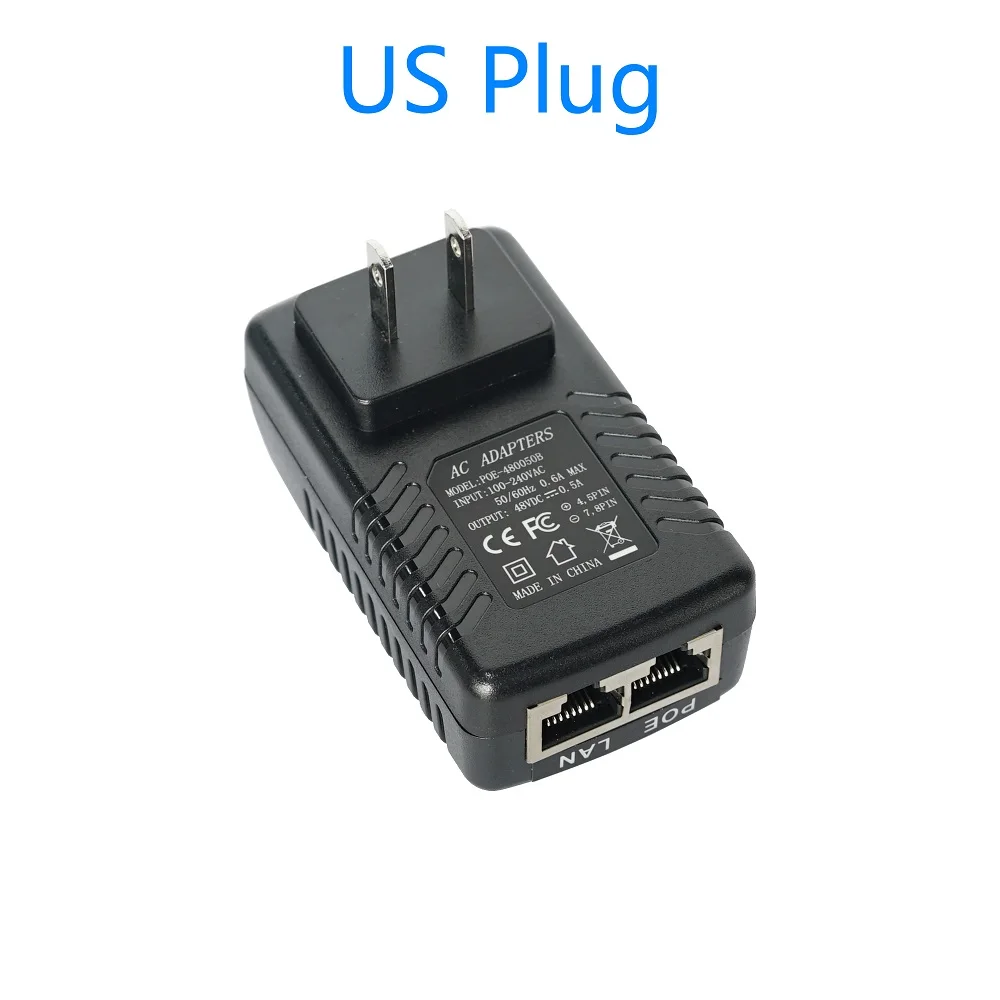 Imagem -03 - Adaptador de Energia Ieee802.3af Poe Entrada ac 100240v Saída Dc48v 0.5a para Hikvision Dahua Video Intercom ip Câmera