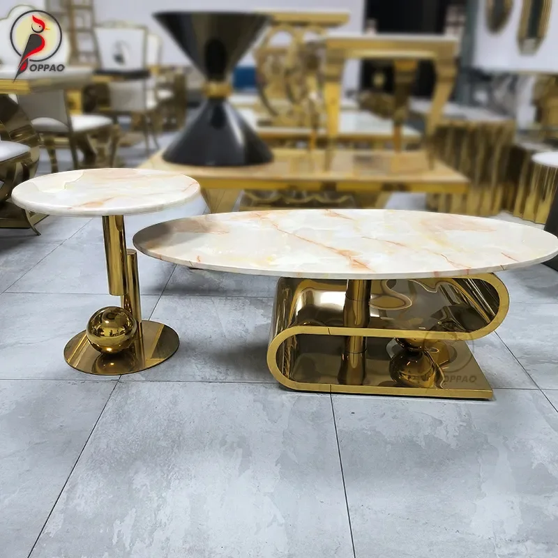 Rock Slab Coffee Table Modern Simple Living Room Furniture Small Apartment Size Luxury Household Tea Table Combination Set