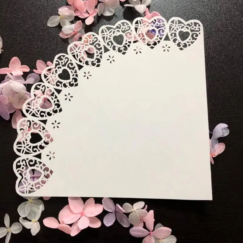 50 Uds. conos confeti cortados con láser, corazón amor, encaje, dulces, recuerdos fiesta boda