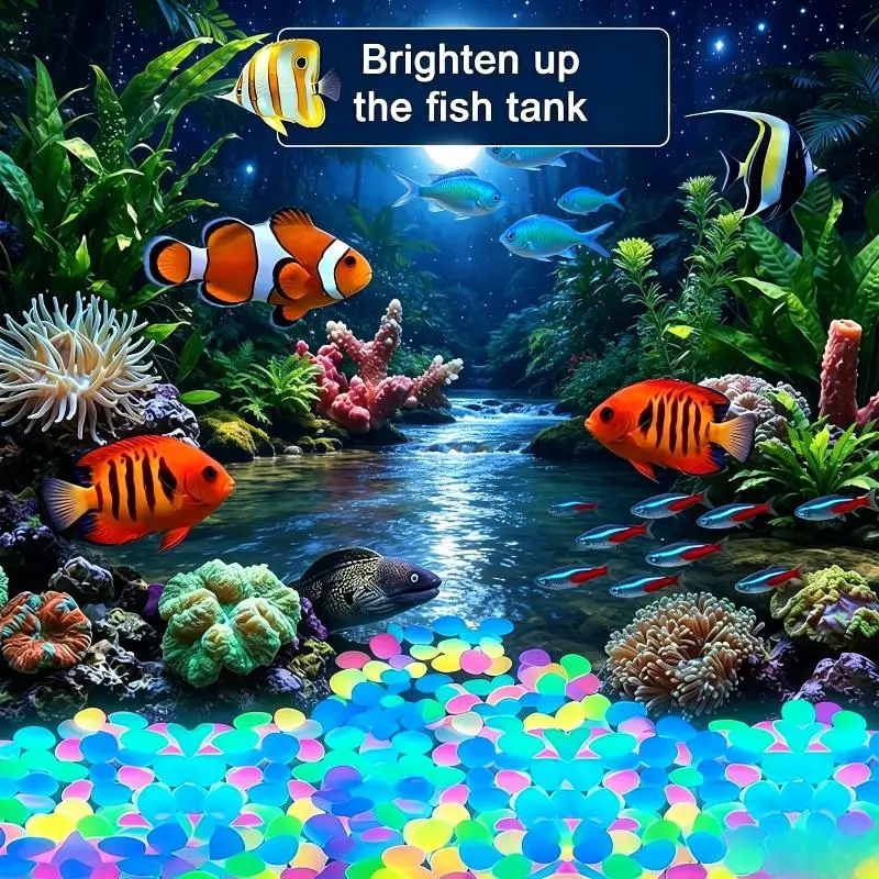 2026 Colorful Glow-in-the-Dark Garden Stones Night Guide Luminous Pebbles Rainbow Glow In The Dark Stepping Rocks Outdoor