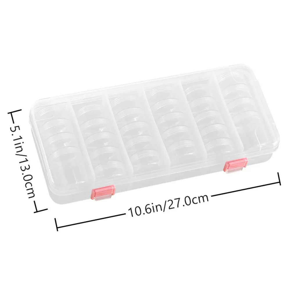 Transparent Multipurpose Storage Box for Nail Art Tools Jewelry Earrings Beads Desktop Organizer Home Office Bedroom Living Room