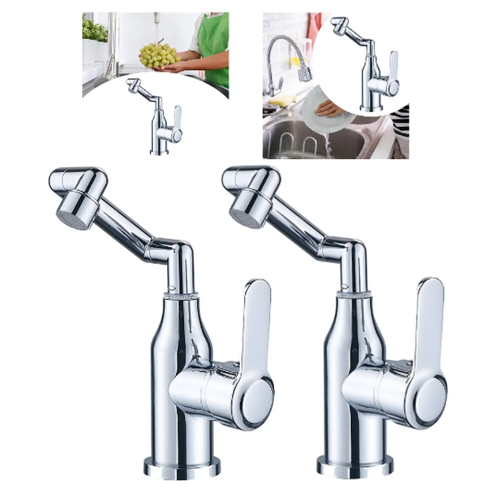 Bathroom Faucet Flexible Large Flow Multifunctional 360° Rotatable Kitchen Sink Faucet for Office Outdoor Indoor Sink Restaurant