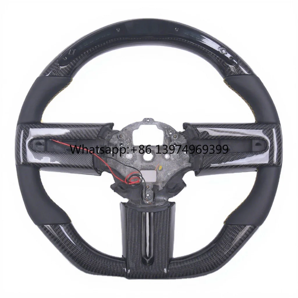 LED Shift Light Racing Real Carbon Fiber Steering Wheel for Ford Mustang Gt Car Steering Wheel