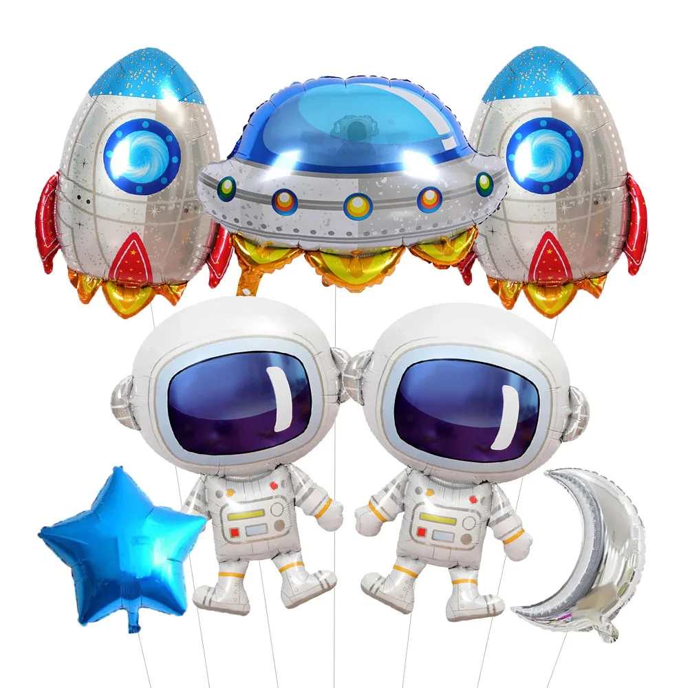 

1set Large Astronaut Space Balloons Set with Rocket Balloons Space Themed for Kids Boys Birthday Party Baby Shower Decorations