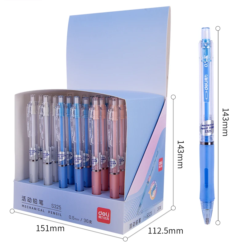 

Deli 3PCS 6PCS 9PCS 0.5mm/0.7mm Mechanical Pencil Office Student Study Stationery Financial Accounting Pencil Drawing Sketch