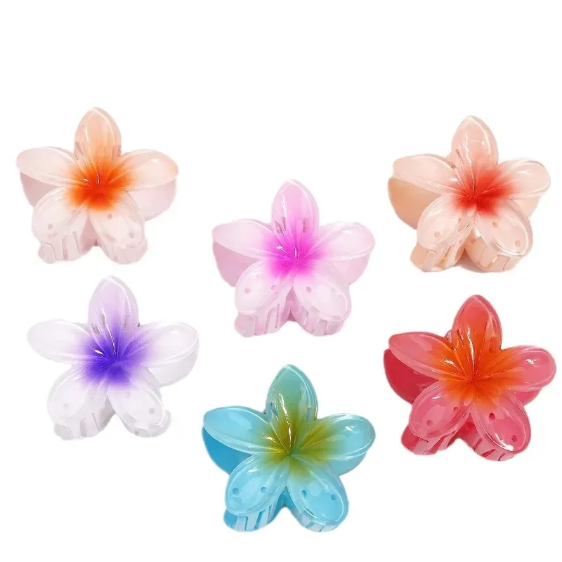 Pinzas para el pelo con forma de huevo y flor para mujer, horquilla grande para el pelo, accesorios para niña y mujer, moda Bohemia para vacaciones en la playa