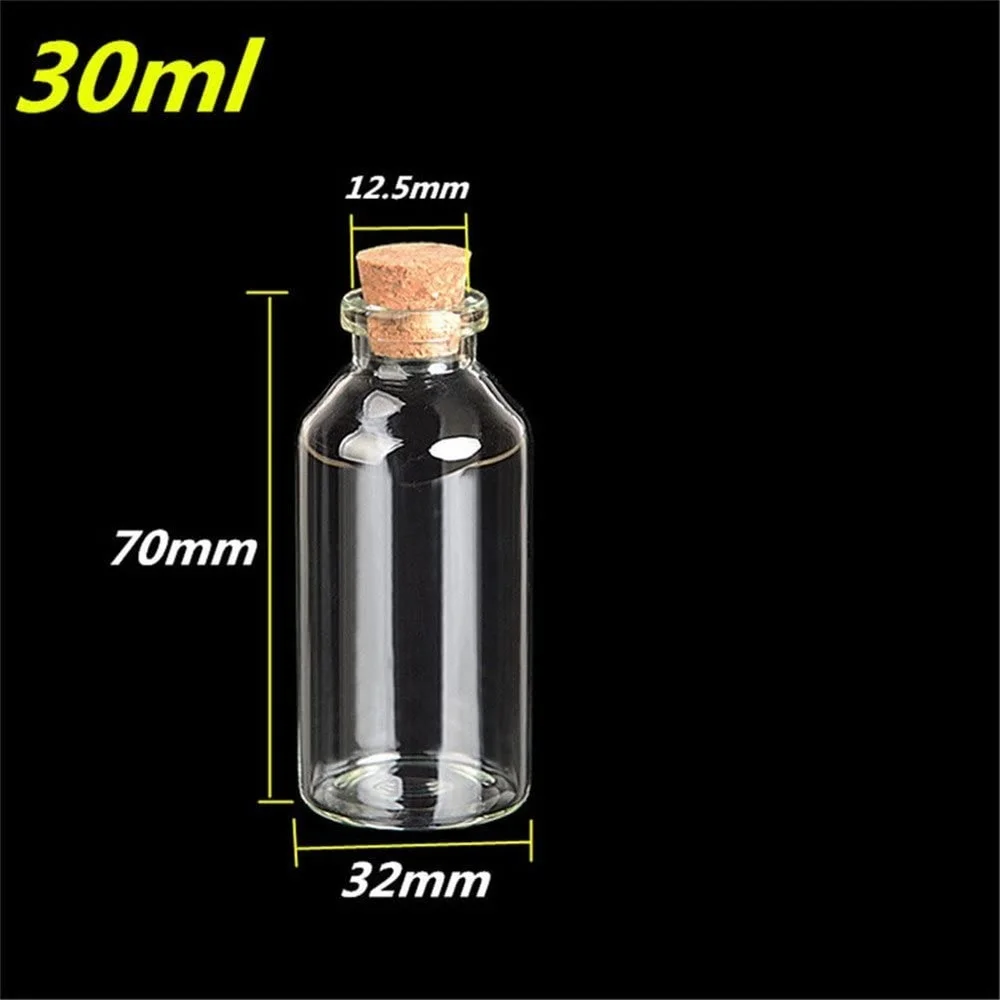 22ml/30ml Transparency Glass Bottle with Corks for Wedding Holiday Decoration Christmas Jars24units