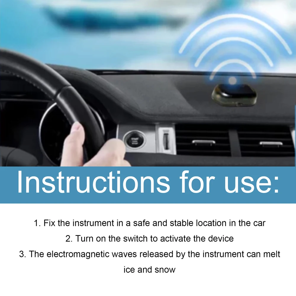 Electromagnetic Antifreeze Snow Removal Instrument Windshield De Icer Portable Molecular Interference Car Snow Removal Device