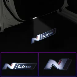 Projetor sem fio LED Emblema para Hyundai, Luces Luz Porta do carro, Logotipo N Line, Veloster, Kona, Elantra, i30, i20, Sonata, 2pcs