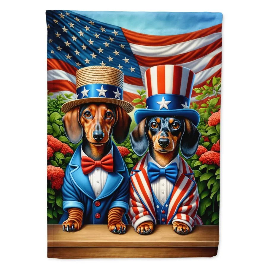 

All American Dachshund Garden Flag Mailbox Flag Drative Yard Flag Banner Outside Patio Artwork Yard Flower Beds Garden Size Mul
