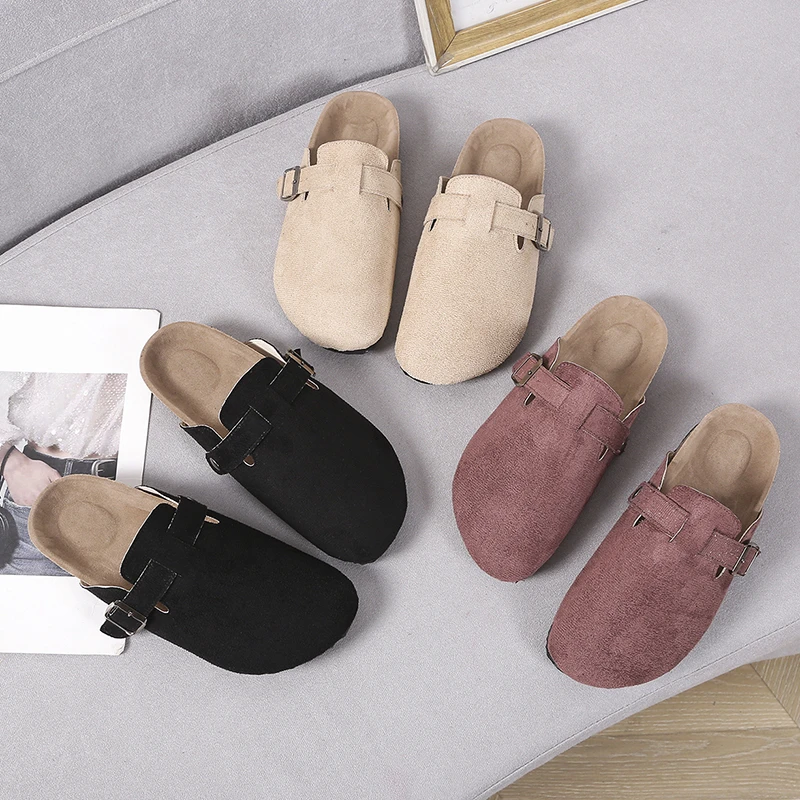 2025 New Fashion Men Clogs Shoes Outdoor Classic Cork Slide with Arch Support Beach Sandals Cork Suede Mules Slippers for Women