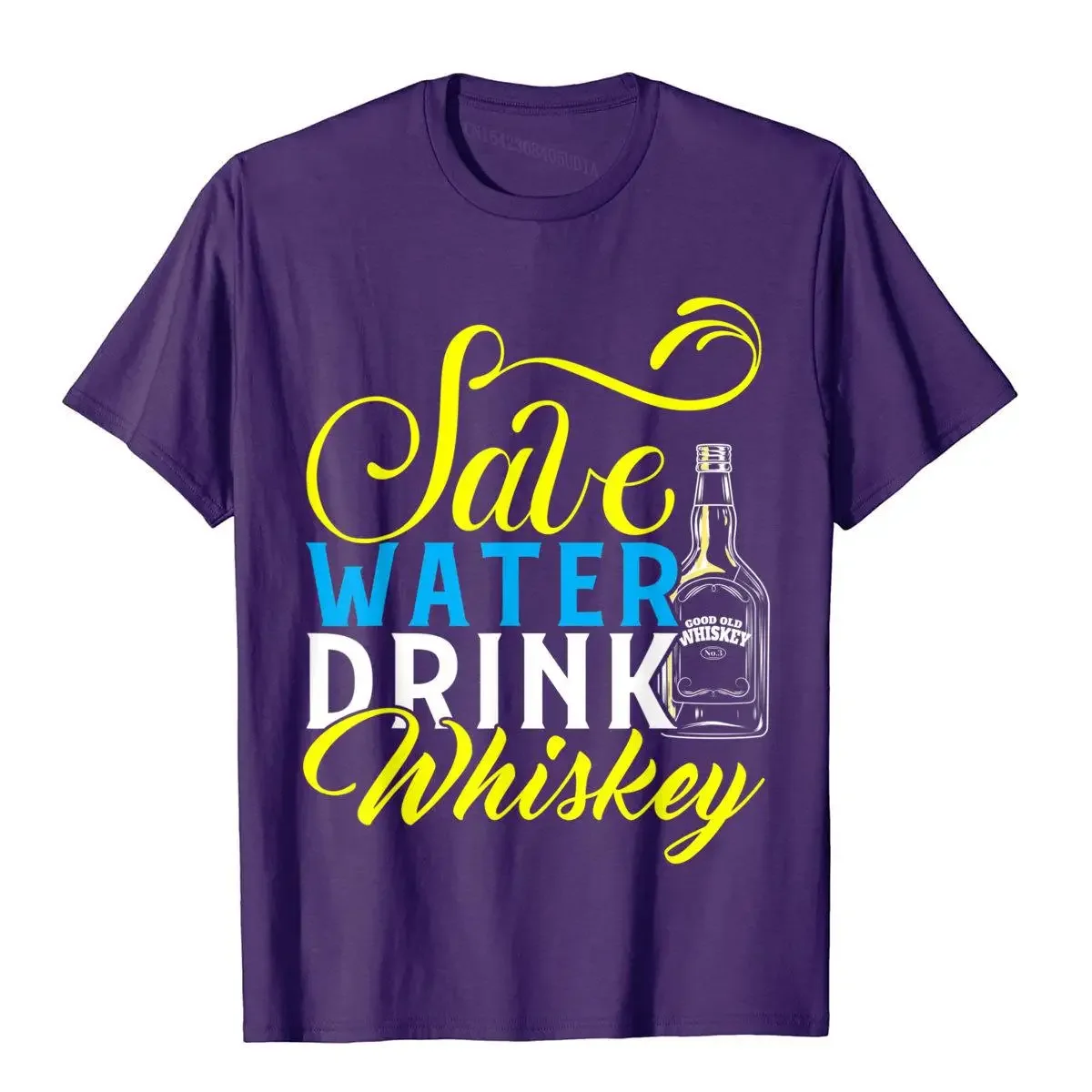 Save Water Drink Whiskey Shirt Funny Whiskey Bourbon T-Shirt Cotton Man T Shirt Classic Tees Retro Printed On