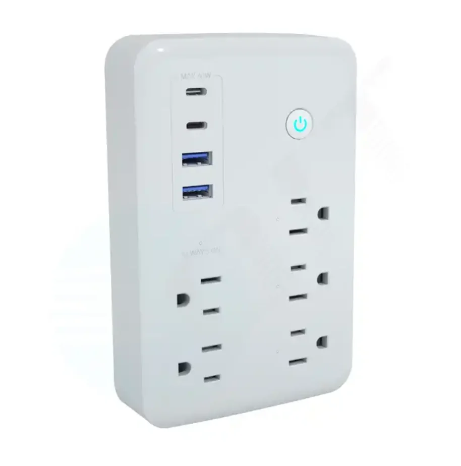 Hot Selling Home Use 16A Smart WIFI Power Strip 5 Ways NEMA5-15R Socket Power Strip with USB & Type C