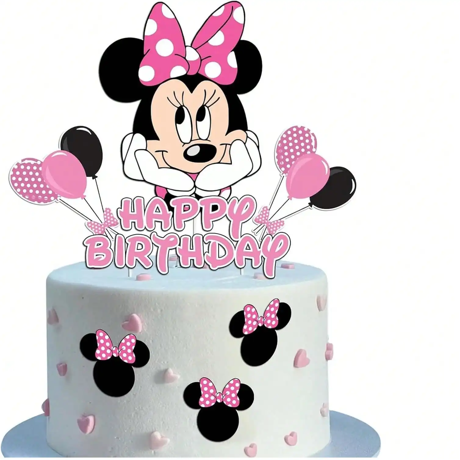 

10pcs Disney Minnie Mouse Cake Topper, Cupcake Toppers, Birthday Decorations, Minnie Mouse Theme Party Supplies