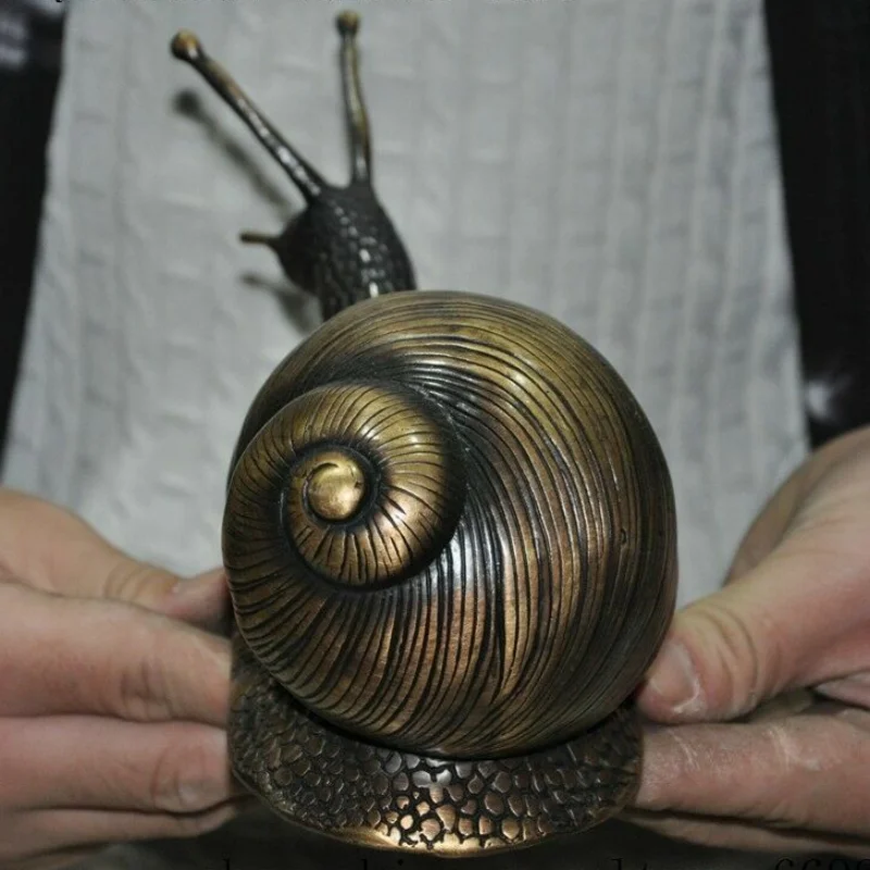 Rare Chinese Bronze Copper Feng Shui Wealth Auspicious Snails Ornament Statue