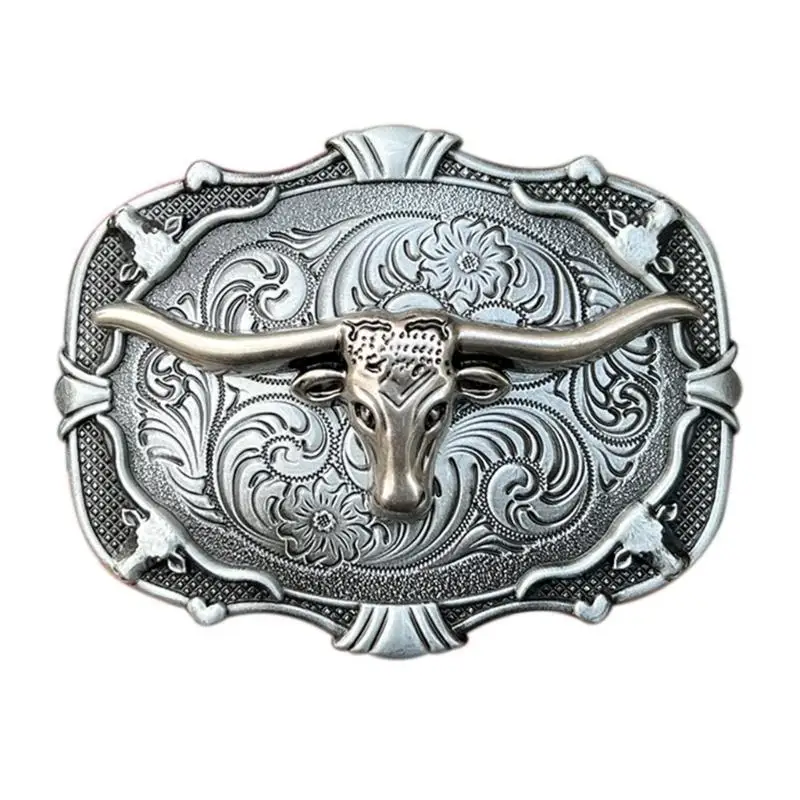 

652F Antique Belt Buckle Replacement Belt Buckle for Men Ornament Gift Belt Buckle Cool Horn Replacement Antique
