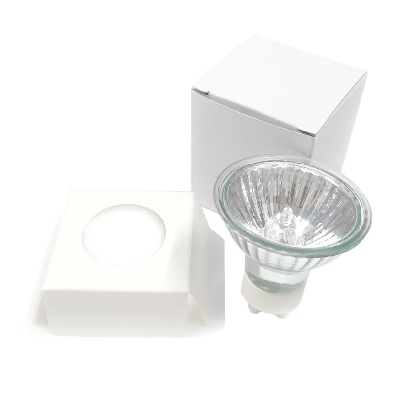 Foco de bombilla halógena Gu10, luz blanca de cristal de 50 vatios, 35w, 50 w, 220v, 360, 95, 5000, venta al por mayor, hal-gu10