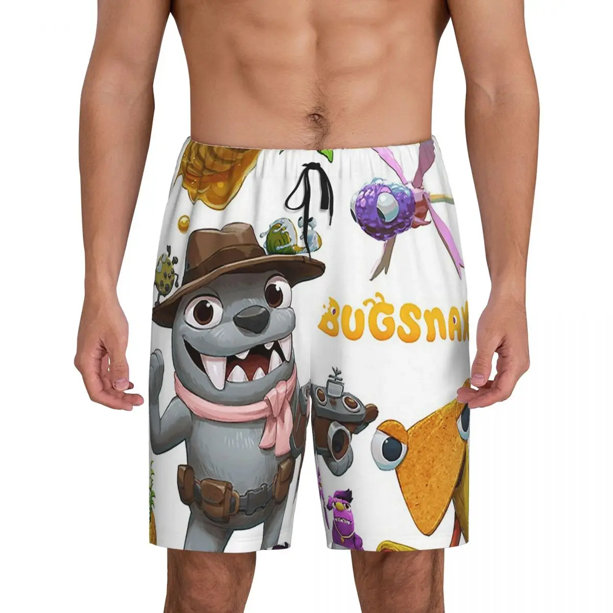 

Мужские короткие пижамные шорты Custom Bugsnax Game для сна и отдыха
