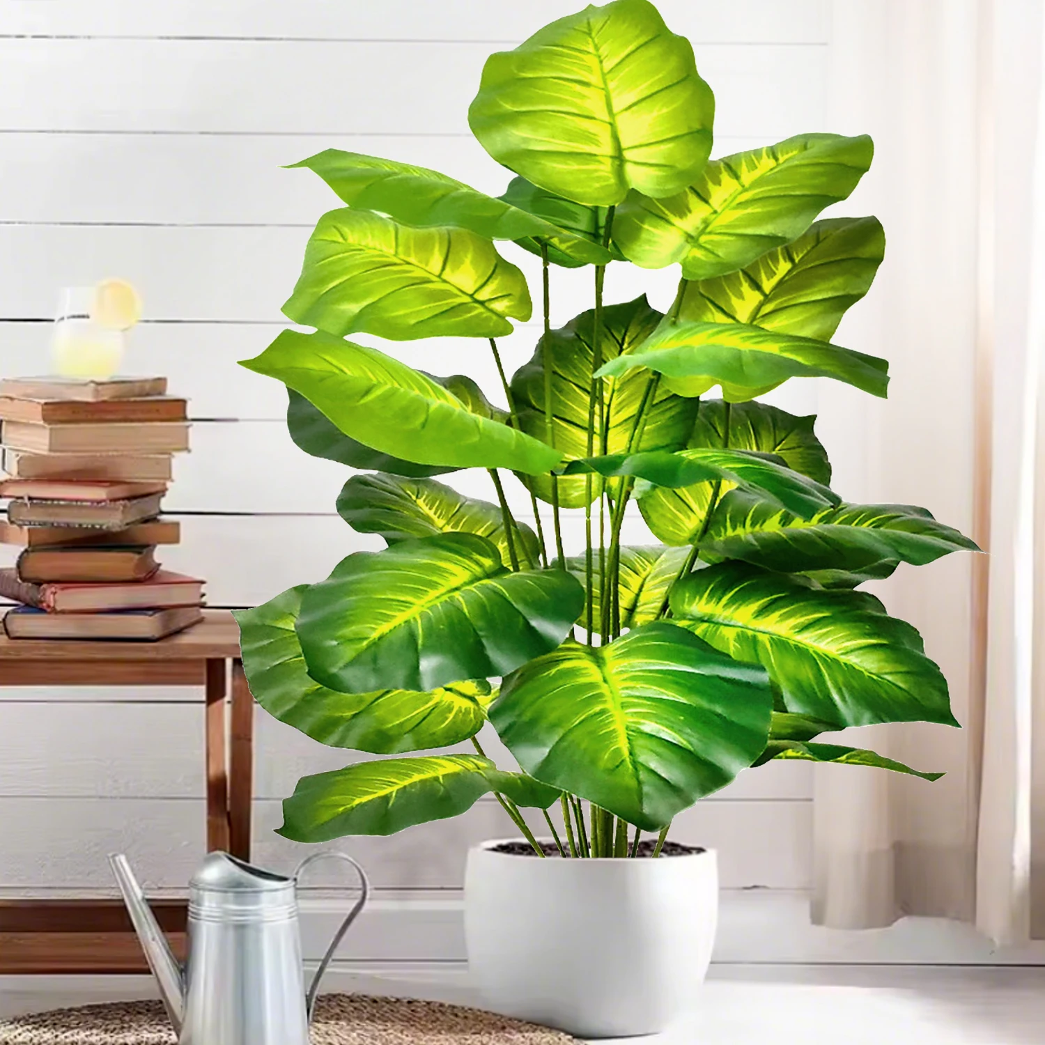 57-105cm /41.3in Artificial Plant Purple Water Lily Apple Leaf Violin Leaf Potted Plant Ornamental Suitable for able Home Decora