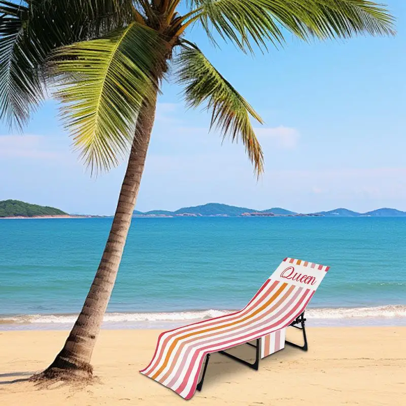 

Полотенце для пляжного стула, Классический Полосатый чехол для шезлонг, полотенце из микрофибры для солнцезащитного стула с боковыми карманами, чехлы для шезлонг