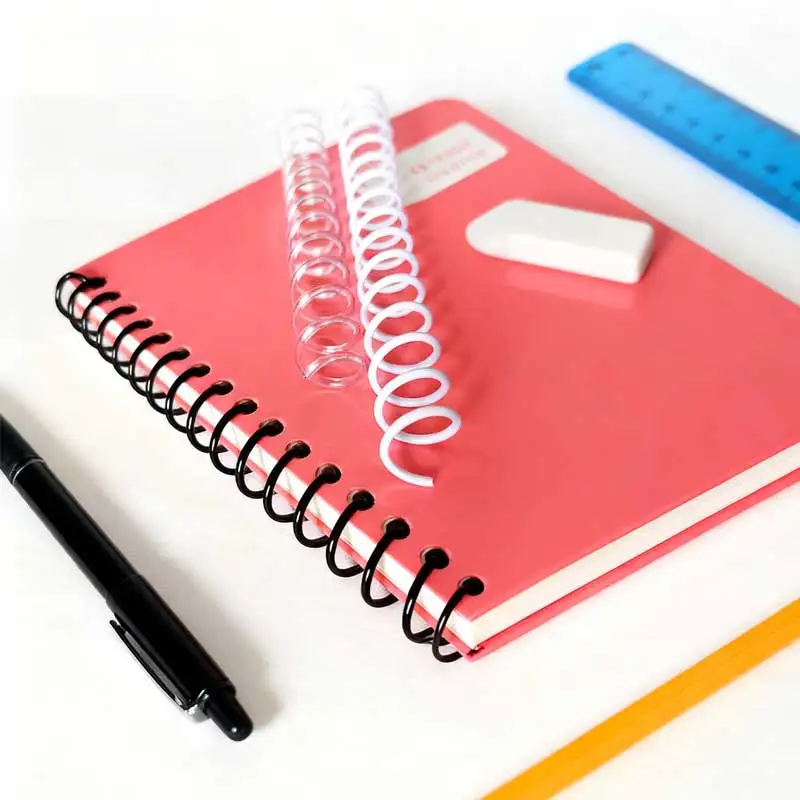 20PCS/LOT 34Rings 8.47mm Pitch 3:1 Color Plastic Loose Leaf Sprial Binding Ring Coil Binding Coil For A4 A5 B5 Book Binders