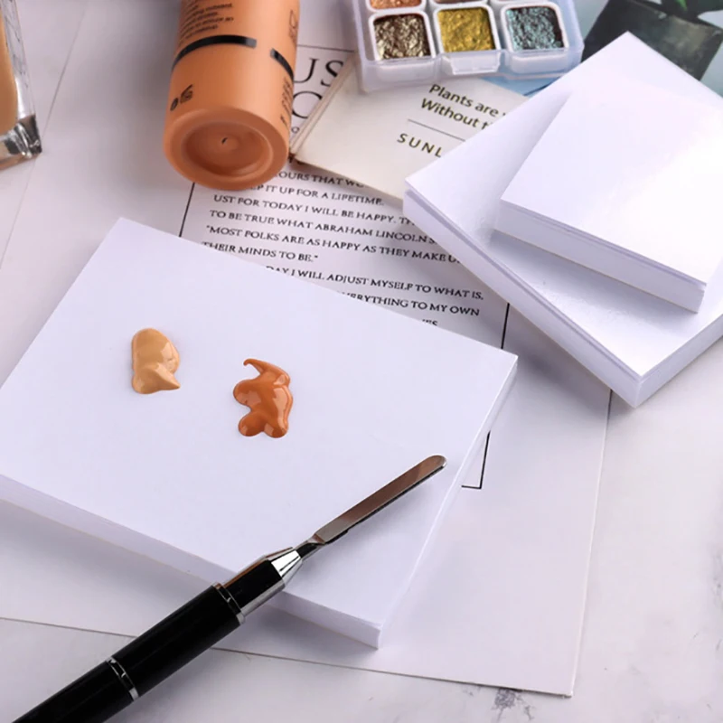 50Pcs Nail Gel Palette Painting Tool Waterproof Nail Polish Color Mixing Tray Disposable Tearable Color Tinting Paper Glue Book