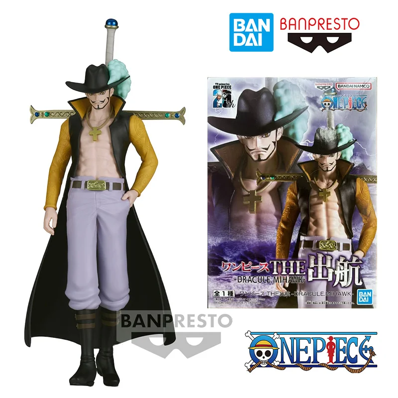 Bandai Banpresto One Piece The Shukko Dracule Mihawk 16Cm Anime Original Action Figure Model Toy Birthday Gift Collection