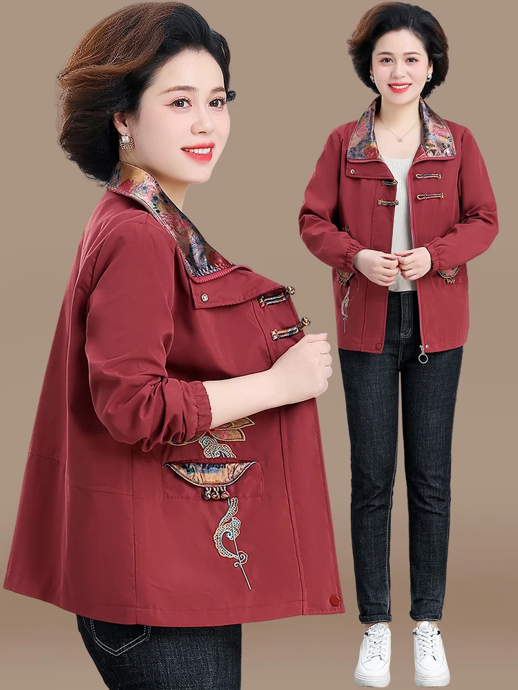 

Весенне-осеннее женское пальто в новом модном традиционном китайском стиле, с воротником на молнии, свободного кроя