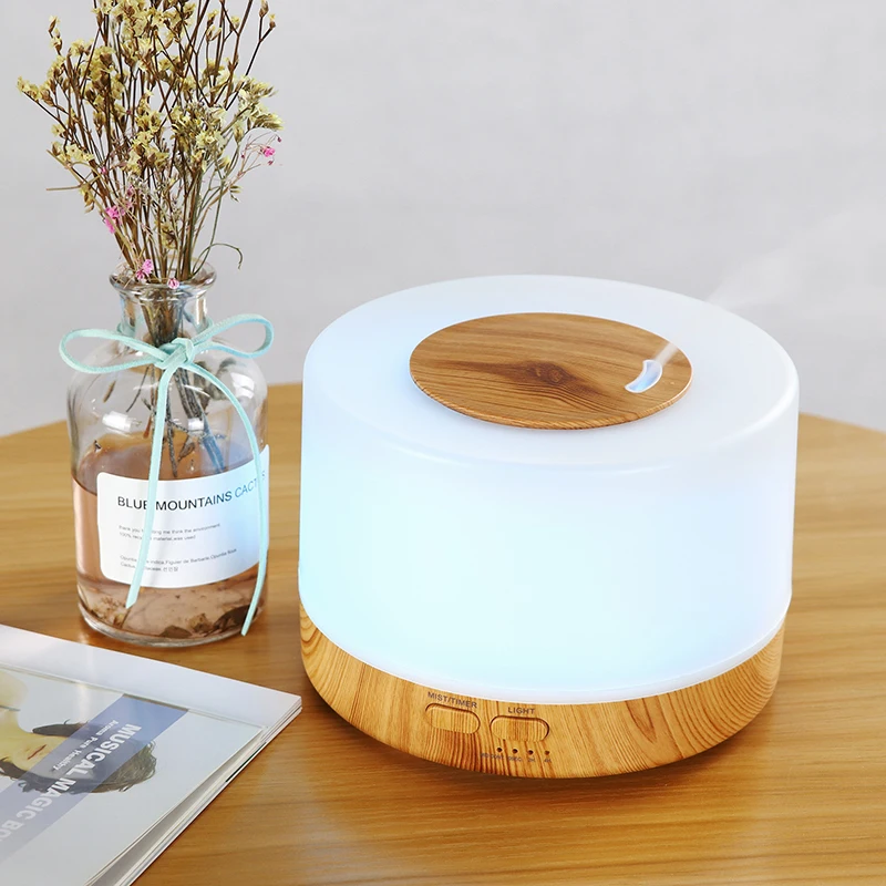 Smart WiFi 500ml Aromatherapie Ätherisches Öl Diffusor Luftbefeuchter, Verbinden mit Tuya, alexa und Google Hause mit 7 LED Farben