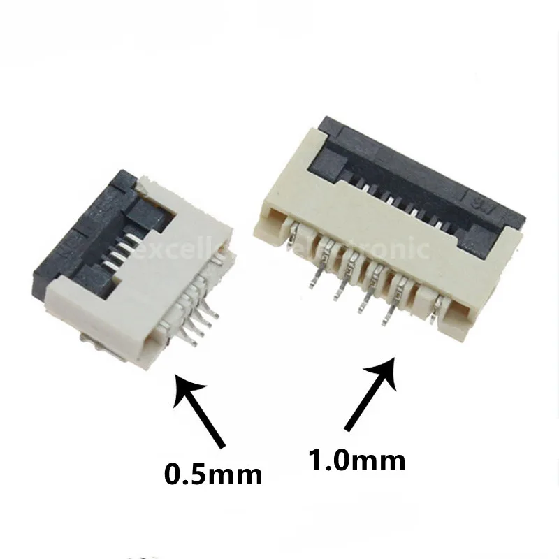 10PCS FPC 0.5MM/1.0MM Connector Socket Drawer/Clamshell Upper/Lower /Vertical Contact 4/6/8/10/12/14/16/18/20/22/24/26/28/30-60P