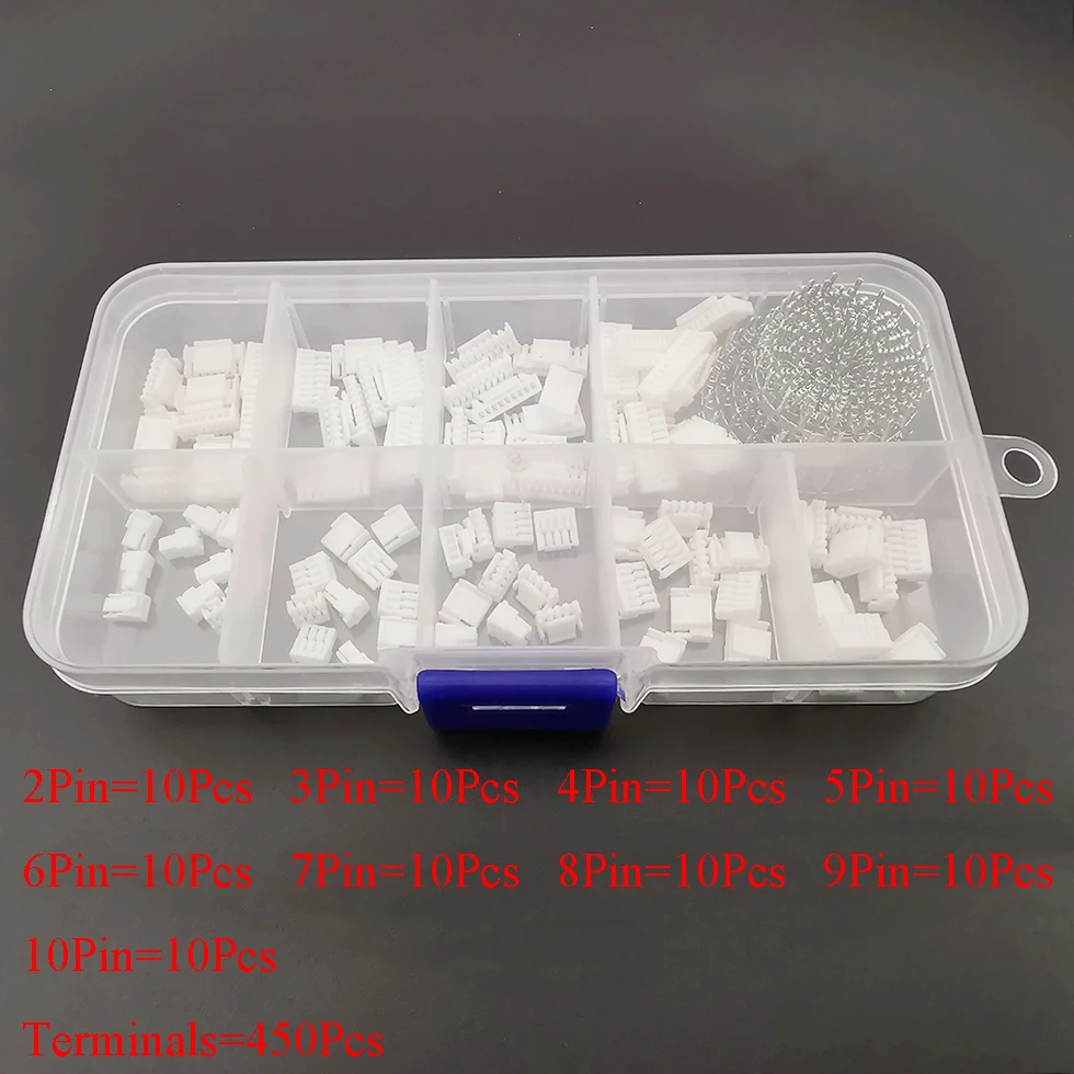 540Pcs/Box JST GH1.25 Connector Kit 2P 3P 4P 5P 6P 7P 8P 9P 10Pin 1.25mm Pitch Housing Terminals