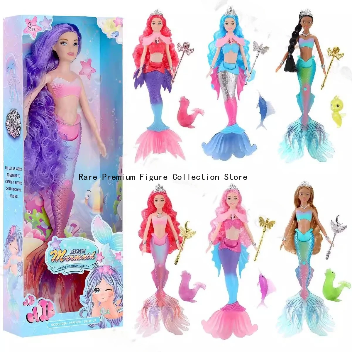 

Musical Mermaid Toy with Lights & Realistic Colored Striped Fins - Ideal Pretend Play Gift for Little Girls Children's Toy