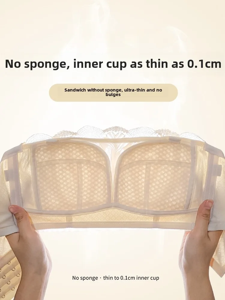 MOYISU 여성용 스트랩리스 브라, 큰 가슴, 작은 미끄럼 방지, 풀업 가슴, 처짐 방지, 슬림 브라, 여름