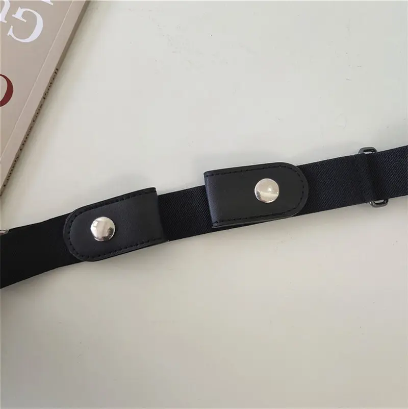 Womens Hole Free Decorative Style Lazy Belt Versatile Jeans Invisible Elastic Traceless Elastic Student Belt