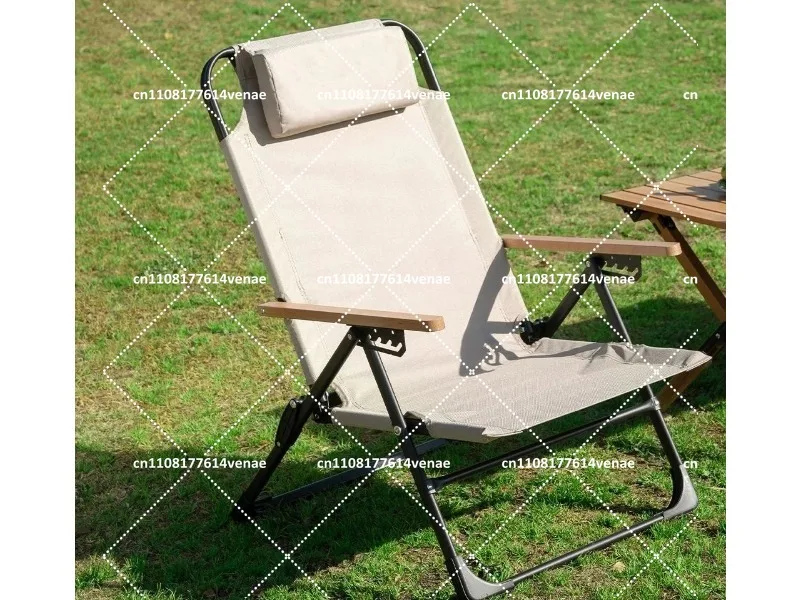 Folding Fishing Stool with Table, Portable Beach Chair for Camping Outdoor Recliner