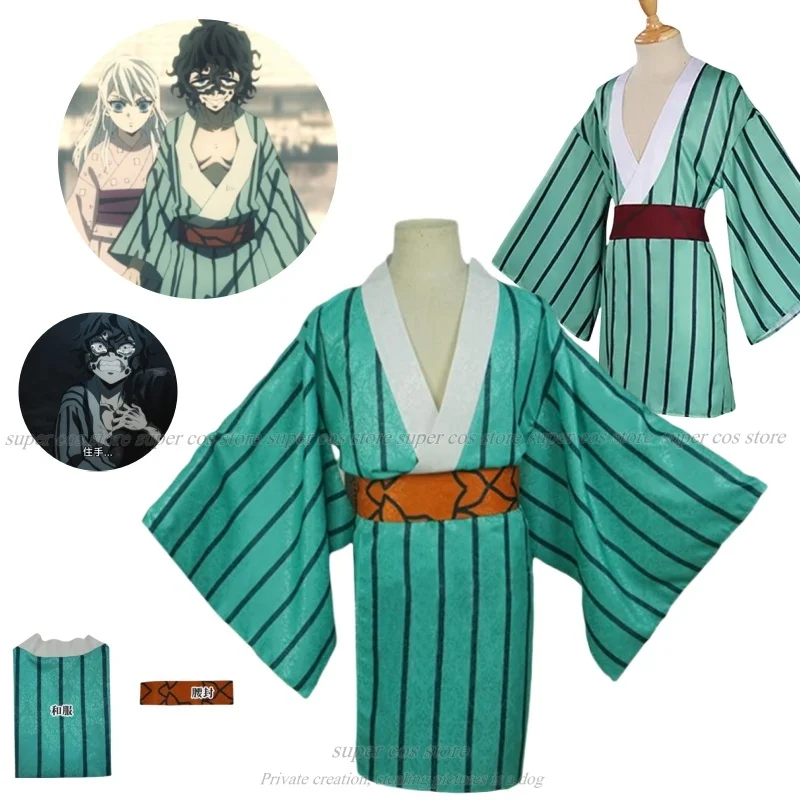 

Сезон 2, аниме Gyutaro Shabana, карнавальный костюм Giyuutarou Kimetsu no Yaiba, парик Daki Brother, японское кимоно