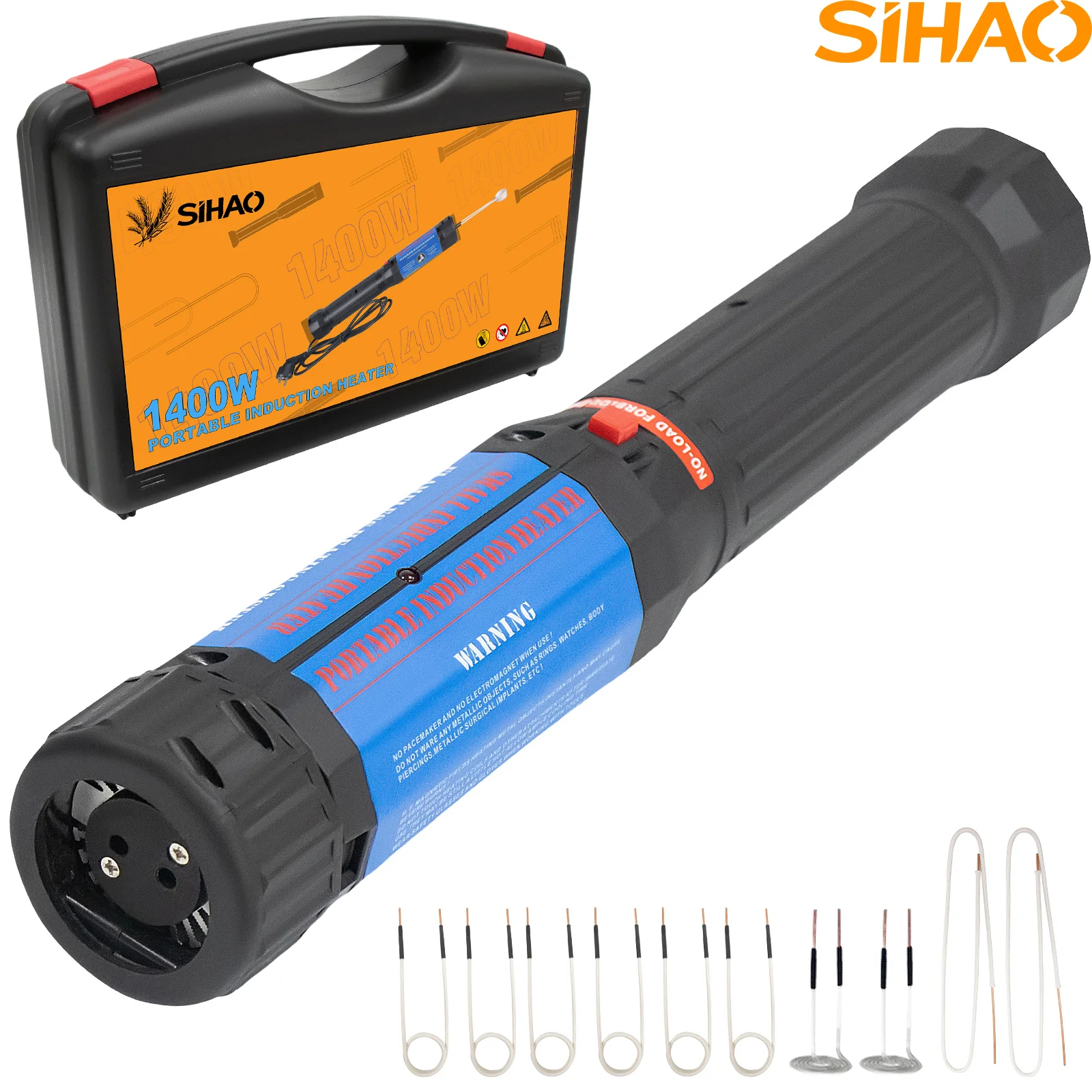 

SIHAO Magnetic Induction Heater Kit 1400W Heater Car repair tool with 10 Coil & Box Hand Held Magnetic Heater Bolt Remover Tool