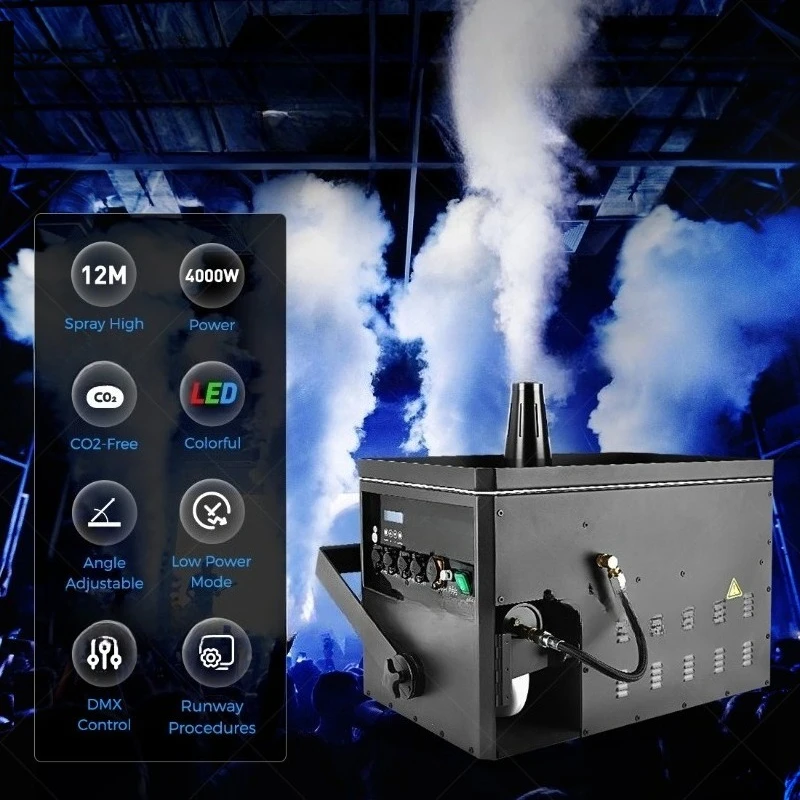 

X20 4000W 12m Outdoor Waterproof Led Remote DMX Stage Fog Smoke Jet Pro Machine Equipment for Dj Stage Concert Event