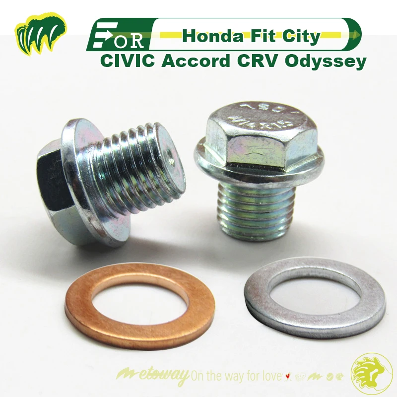 

1set Screw And Gasket For Honda Fit City CIVIC Accord CRV Odyssey Oil Pan Screw Engine Oil Pan Drain