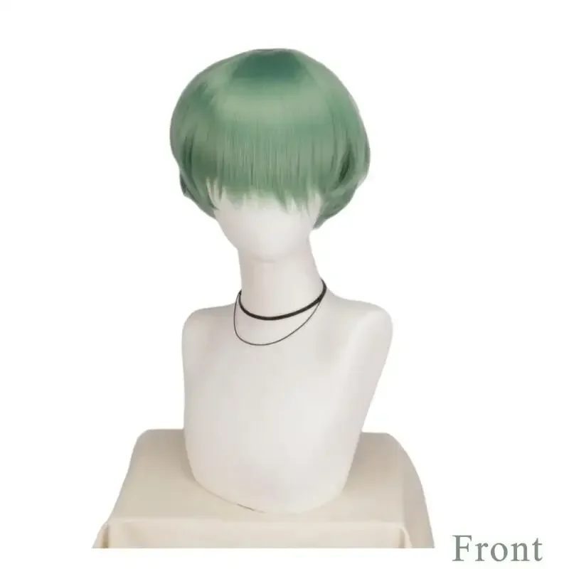 Anime K-pop Demon Saja Jongens Baby Groene Cosplay Pruik met Gele Hoed Halloween Cartoon Hunters Hittebestendige Synthetische Pruiken Prop