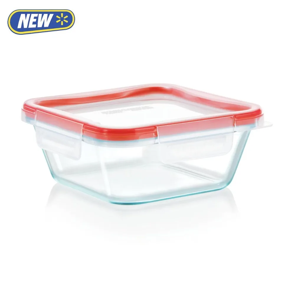 Juego de Recipientes Cuadrados de Vidrio para Almacenamiento de Alimentos, 4 Tazas, con Tapas Herméticas para Mayor Frescura, Ideal para Preparación de Comidas, Control de Porciones y Cocina en Lotes, Perfecto para Guardar Sobras, Sopas, Ensaladas, Bocadillos y Más, Apto para Horno
