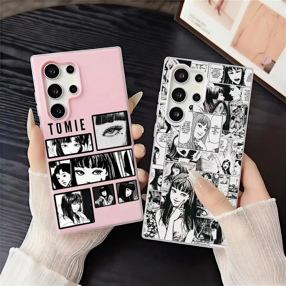 Horror J-Junji Ito TomieS Phone Case 2-in-1 Detachable Clear Case with Card & Photo Slot for Samsung S22-S26
