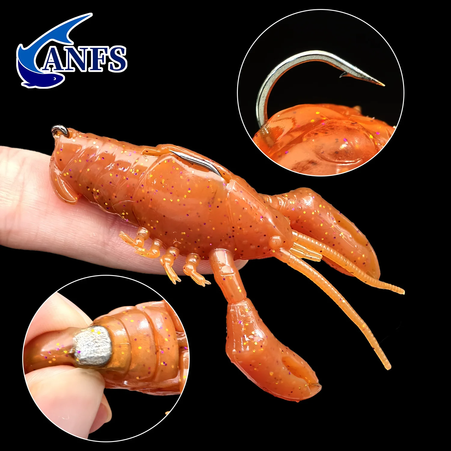 ANFS 1pc Realistic Soft Shrimp Lure-Artificial Bait for Saltwater and Freshwater Fishing, Perfect Fishing Gift for Angler image 5