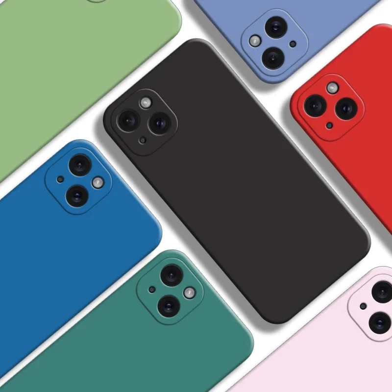 

For iPhone 15 Plus Case For Apple iPhone 15 Plus Cover 6.7 inch Original Liquid Silicone Rubber Shockproof Bumper For iPhone 15