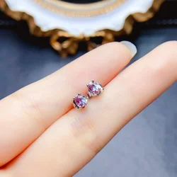 Sterling Silver Girls Earring Oval Cut 3x4mm Alexandrite Dainty Sterling Silver Vintage Earrings for Women