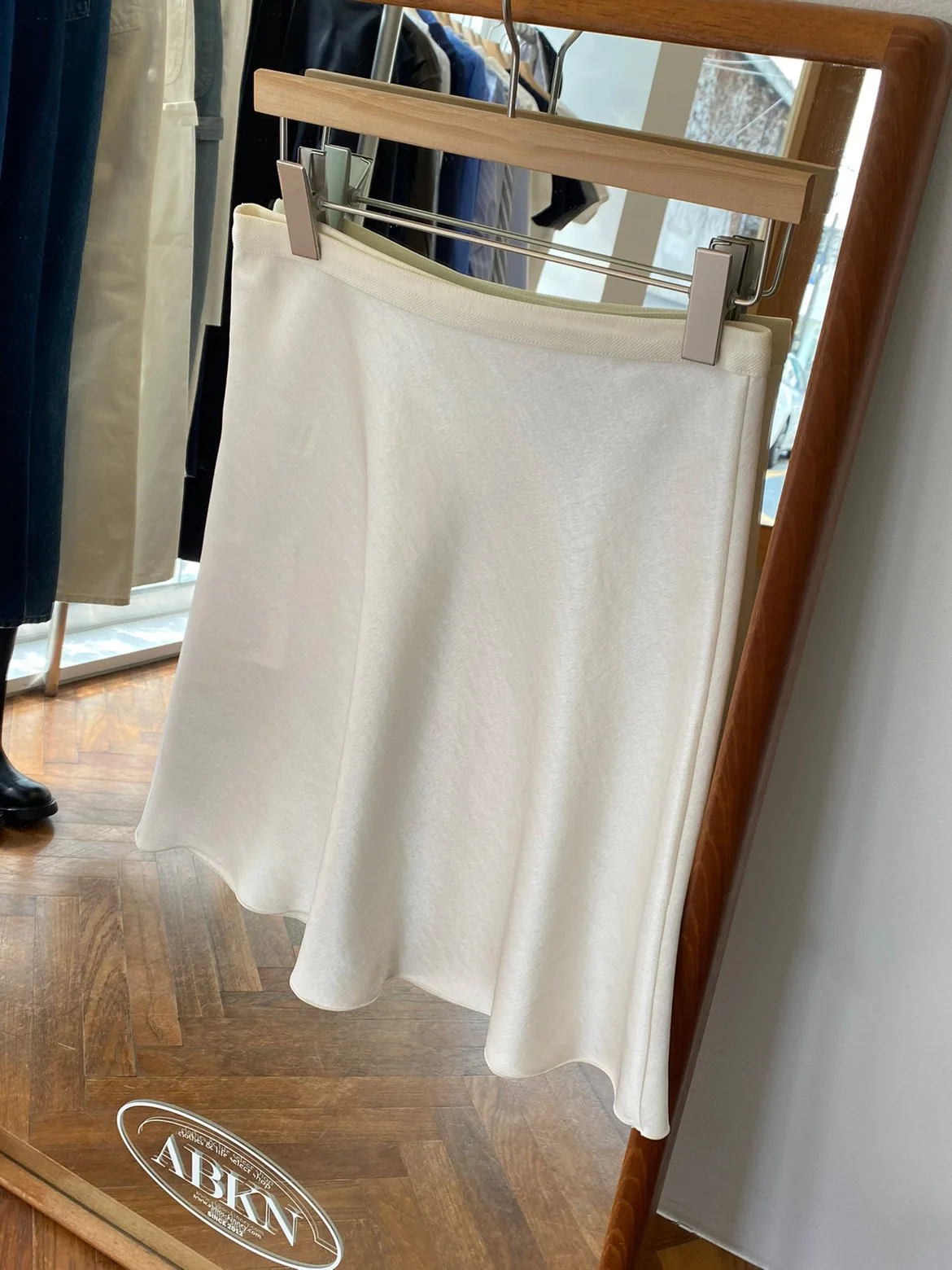 

Slimming A-Line Skirt Satin Color Dongda Gate Summer New Sle High Waist Zipper Design Commute Simple Sle Skirt