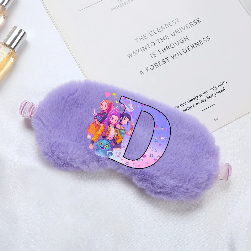 Kpop demon hunters máscara de olho de pelúcia para dormir melhor carta dos desenhos animados impresso venda das mulheres dos homens macio venda moda sombra