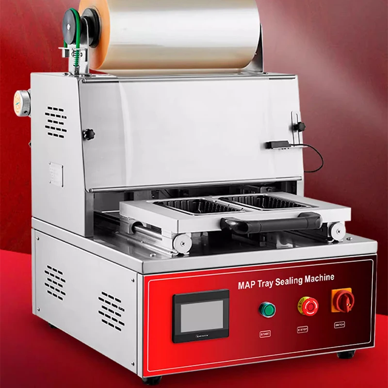 1,8 kW Desktop-Frischhalteverpackungsmaschine Kommerzielle Frischhalteverpackung für rohes und kaltes frisches Fleisch, Steak 220 V