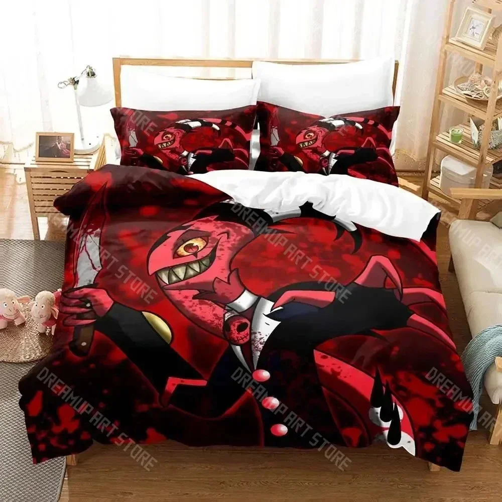 2026 3D Print Anime Helluva Blitzo Boss Bedding Set Duvet Cover Bed Set Quilt Cover Pillowcase Comforter King Queen Size Boys Ad